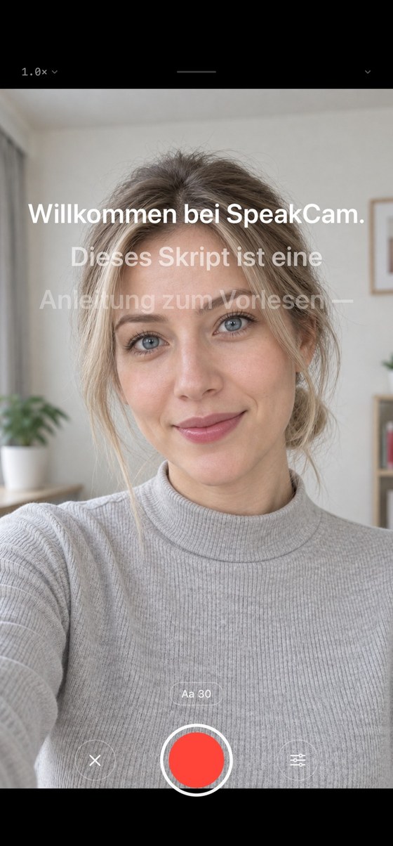 Prompter außerhalb des Bildes, Aufnahme bis 4K