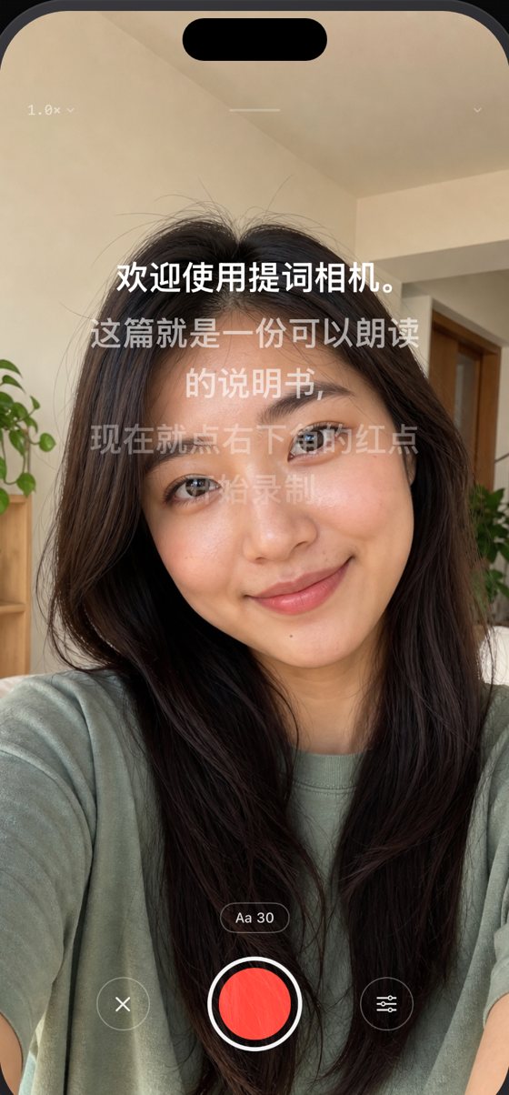 提词不入镜，成片最高 4K