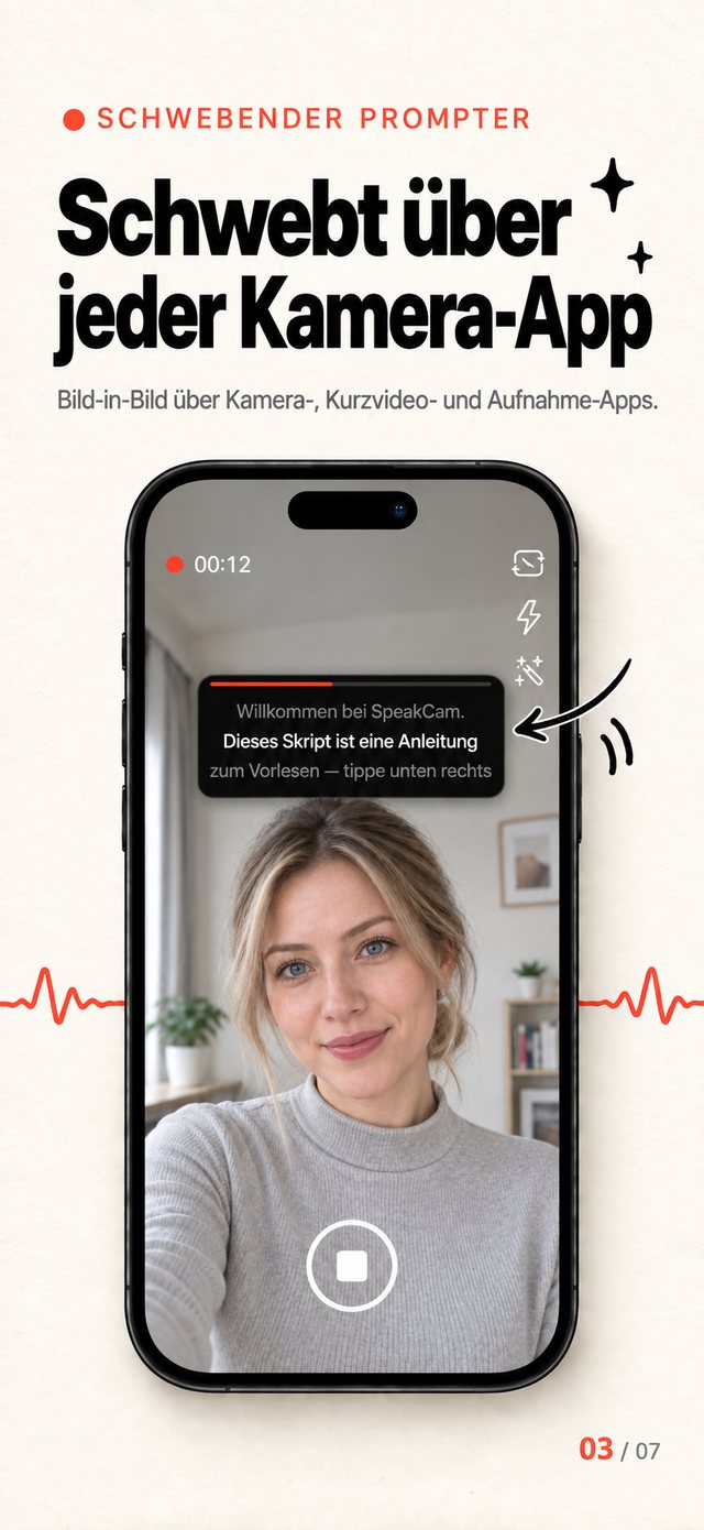 Schwebt über jeder App, folgt dir trotzdem