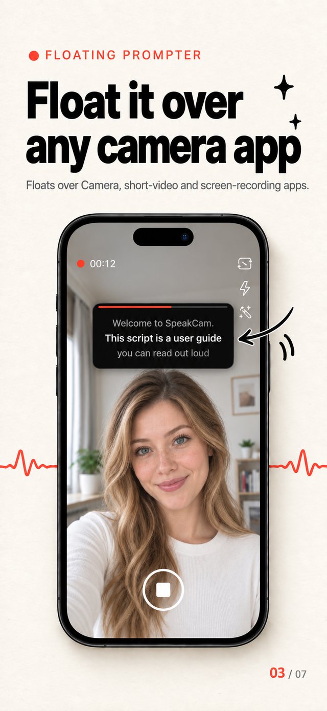 Floats over any app, still follows you