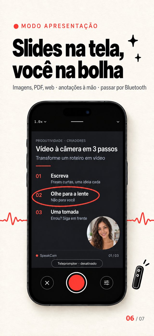 O material na tela, você no cantinho
